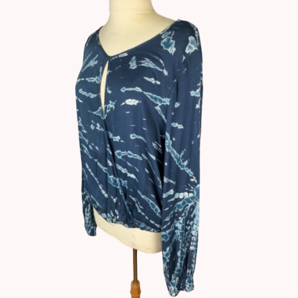 Young Fabulous & Broke Tie Dye Faux Wrap Blouse L - Picture 3 of 6